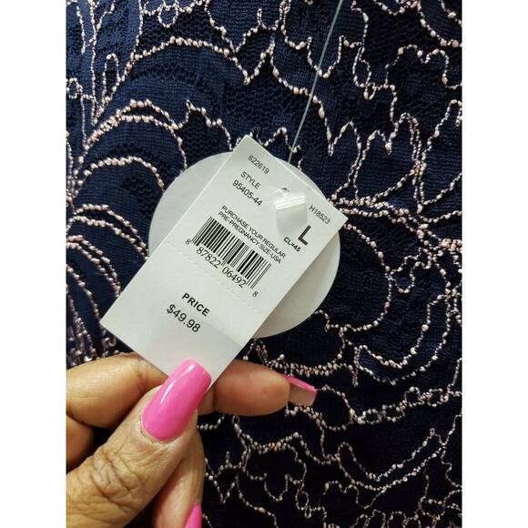 Motherhood Women's Blue Nylon Short Sleeve Round Neck Knee Length Dress Size L - Picture 8 of 12